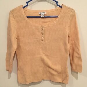 Hampshire Studios Peach 3/4 Sleeve Sweater